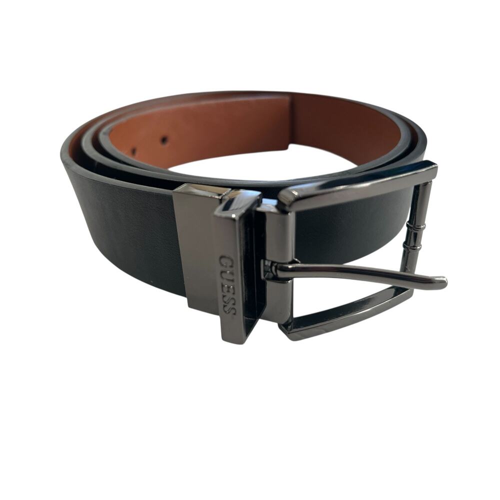 GUESS Black Brown Reversible Belt Mens Size XL 42-44 EUC